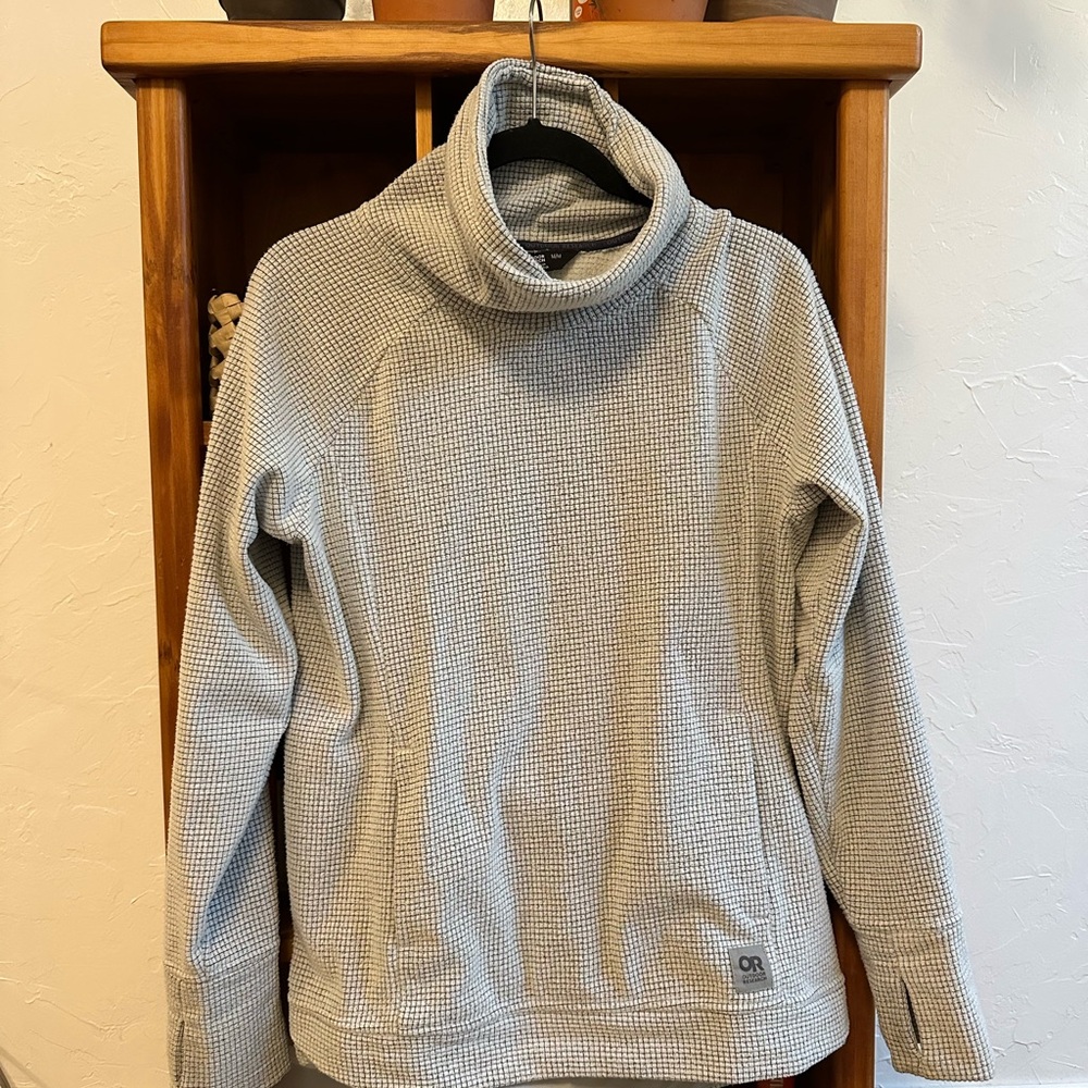 Outdoor Research Women’s Trail Mix Cowl Pullover — White/Grey